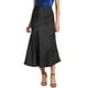 thumbnail image 1 of Falda Maxi de Satén para Mujer, Cintura Alta, Casual, Fiesta de Cóctel, Boda, Sirena, Larga, Negra, 1 of 6