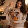 thumbnail image 7 of MMJ Christmas Decor Rattan Wreath with Dried Orange Pinecones Berries, Five-Pointed Star Hanging for Door Wall Christmas Decor 9.84x9.84in, 7 of 7