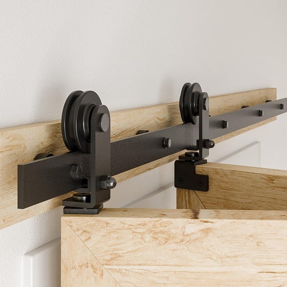 52"/4.3FT Bi-Folding Sliding Barn Door Hardware Kit for 2 Doors, Bi Fold Barn Door Hardware Fit Door Opening Width 46",Smoothly and Quietly,Easy to Install,No Door Panel (Top Mount Hanger)