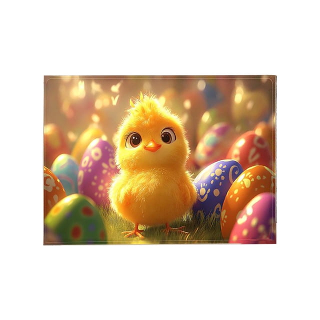 Easter Welcome Mat for Front Door, Non Slip Absorbent Doormat with Chickens Design, Waterproof Indoor Outdoor Rug for Spring Decor, Home Entryway, Porch and Patio