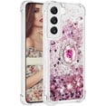 thumbnail image 3 of Glitter Clear Sparkly Bling Case for Samsung Galaxy S23+ Plus (Not S23) for Women, Flowing Liquid Quicksand Cover with Diamond Ring Holder Case for Samsung Galaxy S23 Plus   Rose Gold, 3 of 7