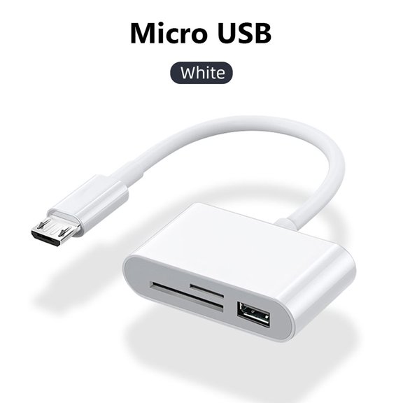 Laptop Flash Drive Disk Memory Card Micro USB Card Reader USB Type-C OTG Adapter MICRO USB-WHITE