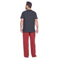 thumbnail image 4 of Ashford & Brooks Men's Woven Short Sleeve Jersey Top & Pajama Pants Set, Red/Black Stewart, L, 4 of 5