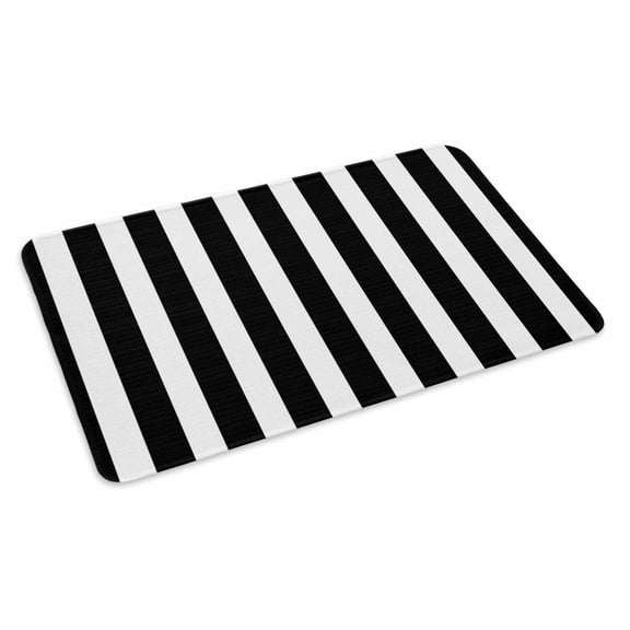 Black Striped Doormat Outdoor Entrance 24"x36", Modern Farmhouse Black and White Stripes Absorb Moisture Dirt Door Mats, Non-Slip Rubber Backing Floor Mats Indoor, Low-Profile Front Door Rugs