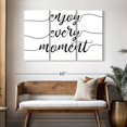 thumbnail image 3 of Elephant Stock Enjoy Every Moment Typography Wall Art - Horizontal Multi Panel Canvas - Living Room Wall Decor - Inspirational And Typography Multi Panel - White And Black Decor - 50" x 32", 3 of 8