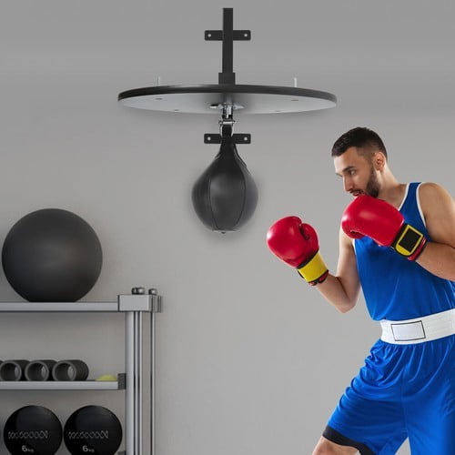 DUYIWAA Speed Bag Platform Kit Wall-mounted Heavy Duty Boxing Speed Reaction Training Equipment with Punching Ball