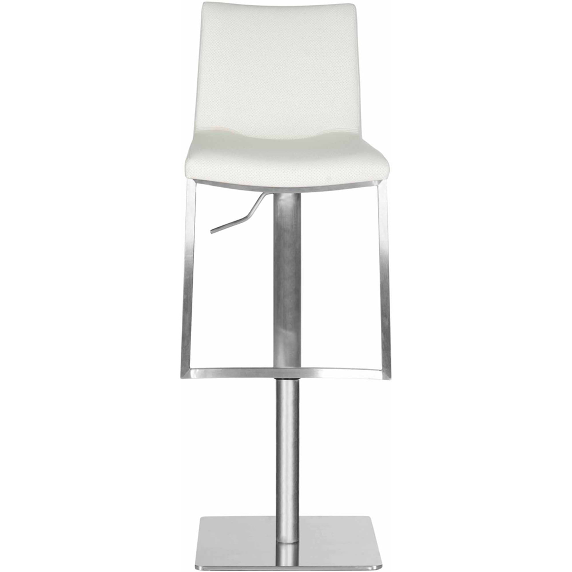 SAFAVIEH Ember Bicast Leather Bar Stool, 33.86", White