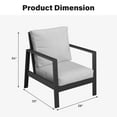 thumbnail image 2 of Heynemo Aluminum Outdoor Patio Armchair Set of 2, Water-Resistant Metal Patio Single Chairs, Modern Outdoor Conversation Set for Deck Garden Poolside, Grey, 2 of 6