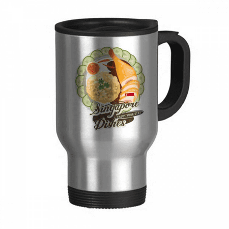 

Singapore Hainanese Chicken Rice Travel Mug Flip Lid Stainless Steel Cup Car Tumbler Thermos