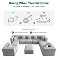 thumbnail image 6 of BEHOST 10-Piece Oversized Modular Sectional Sofa Set, 160" Mega U-Shaped Boneless Cloud Couch with Ottomans, Luxury Chenille Fabric Theater Seating, Extra Deep Seat for Living Room, Light Gray, 6 of 8