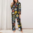 thumbnail image 2 of Fotbe Teeth Pattern Long Sleeve Pajama Set for Women,Sleepwear Set,2-piece Loungewear Set,Soft PJs Comfy Nightwear with Pockets -X-Large, 2 of 7
