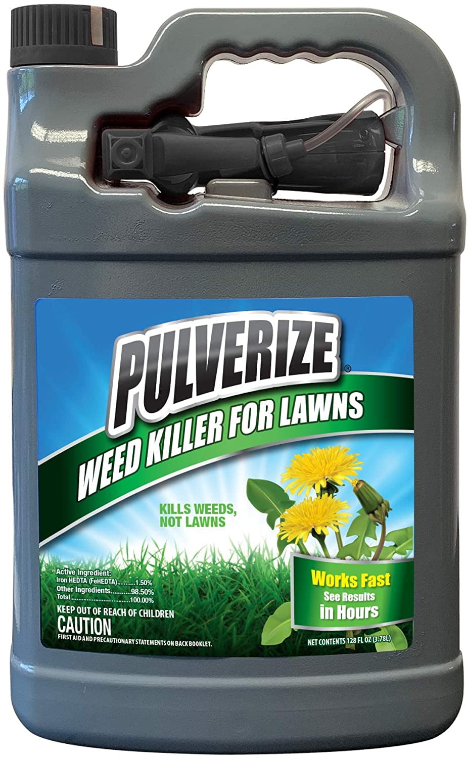 Pulverize Weed Killer for Lawns, 1 Gallon ReadytoUse with Nested