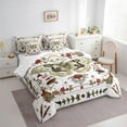 thumbnail image 3 of Manfei Animal Moth 7 Pieces Bedding Comforter Set,Floral Mushroom Full Bedding Set Lightweight,Bohemian Theme Fitted Sheet Flat Sheet,Lightweight Flower Room Decor,Reversible, 3 of 8