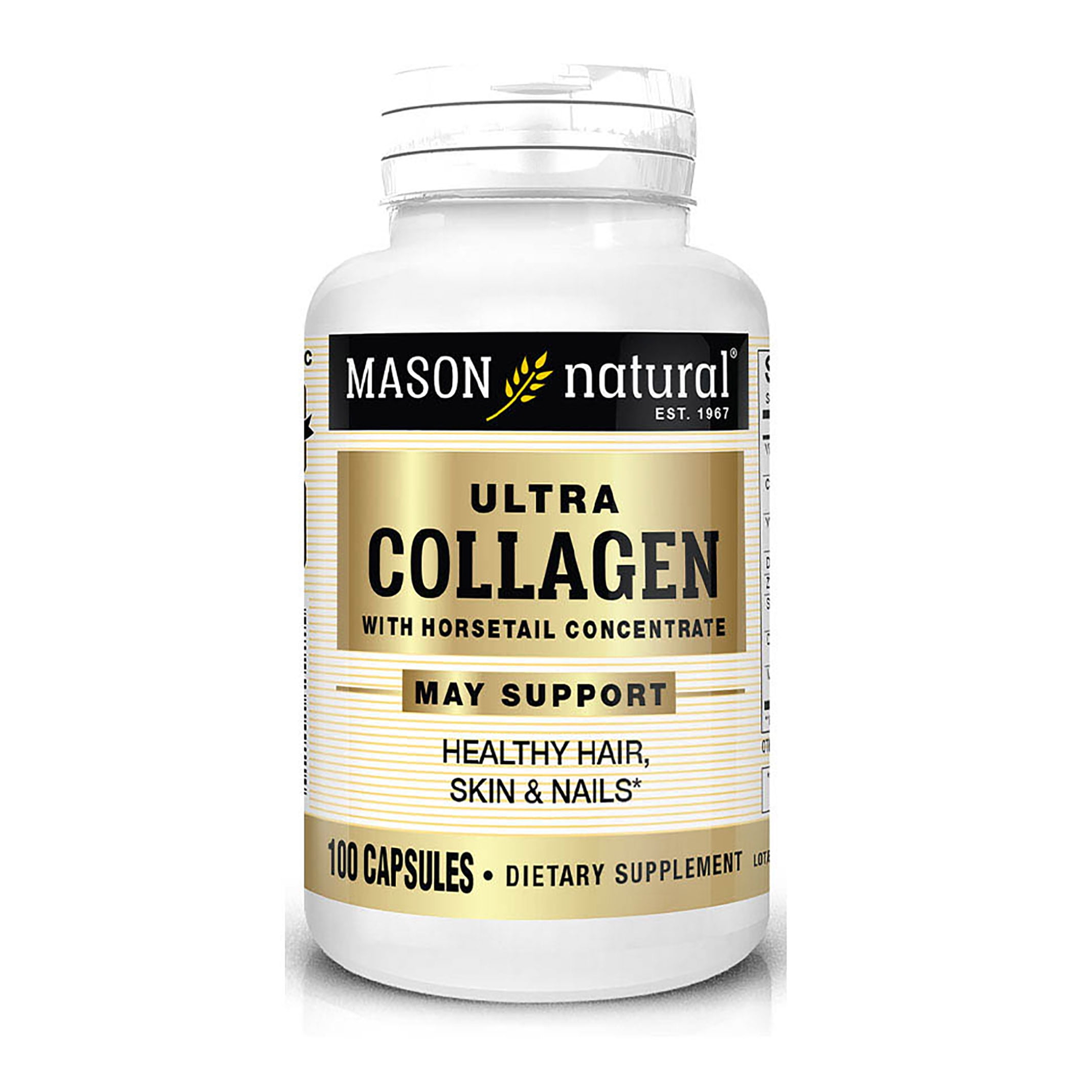 Mason Natural Ultra Collagen with Horsetail Concentrate - Supports Healthy Hair, Skin & Nails, Premium Beauty Supplement, 100 Capsules