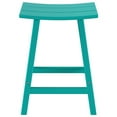 thumbnail image 3 of Florence Outdoor 24" HDPE Plastic Saddle Seat Barstool in Turquoise, 3 of 6