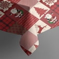 thumbnail image 4 of Red Christmas Patchwork Pattern Rectangle Tablecloth 60"x102",Waterproof Polyester Rectangle Table Cloth, Wipeable Spillproof Polyester Tablecloth for Dining, Camping, Indoor and Outdoor, 4 of 6
