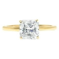 thumbnail image 3 of 1.0 ct Asscher Cut Genuine Cultured Diamond SI1-SI2 I-J 18K Yellow Gold Solitaire Promise Wedding Statement Engagement Designer Ring size 6, 3 of 7