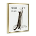 thumbnail image 2 of Take What You Need Toilet Paper Cat Gold Floating Frame Canvas Art, 25 x 31, Made In USA, 2 of 8