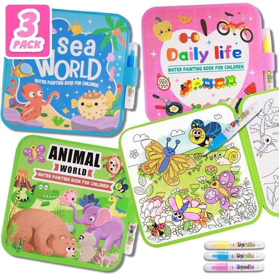 Suorfoxs Water Painting Activity Toys for Girls 2-3 Year Old, Kids Educational Learning Toys for 3 4 5 6 Years Old Boys Girls