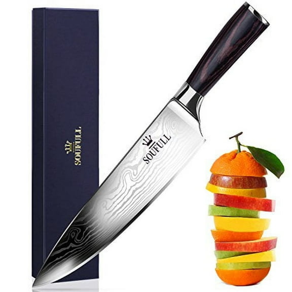 Soufull Chef Knife 8 inches Japanese Stainless Steel Gyutou Knife Professional Kitchen Knife with Ergonomic Handle (chef knife)