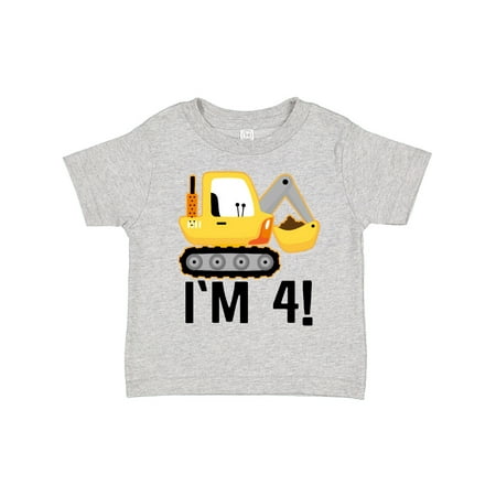 

Inktastic 4th Birthday Construction Boy Outift Boys Toddler T-Shirt