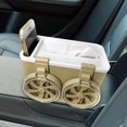 thumbnail image 3 of Caja de almacenamiento para reposabrazos de coche con portavasos, caja para bebidas y café amarillo beis, 3 of 8