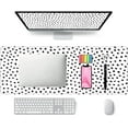 thumbnail image 2 of Polka Dot White Large Desk Mat Desk Pad,Extended Large Mouse Pad Cute Mouse Pads For Desk Accessories,31.5 x 11.8Inch Long Computer Keyboard MousePad Mouse Mat with 3mm Non-Slip Base and Stitched Edge, 2 of 6