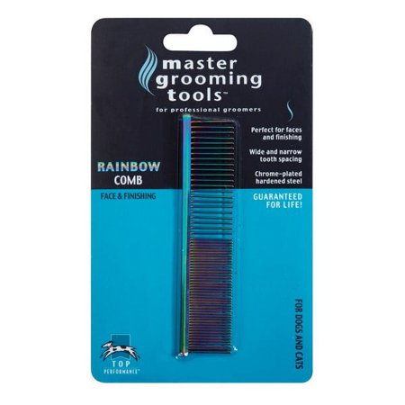 UPC: 0721343395805 | Master Grooming Tools Rainbow Greyhound Combs-European-Style Combs for Grooming Dogs – Face/Finishing  4.5 .