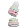 thumbnail image 2 of Womens Winter Beanie Hat and Knitted Scarf Set with Pom Soft Warm Knit Cap for Women (Multicolor), 2 of 7