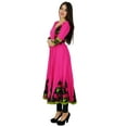 thumbnail image 3 of Bimba Women Cotton Dress Long Flaired Kurta 3/4 Sleeve Kurti Chic Clothing, 3 of 6
