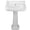 White, variant on Whitehaus Isabella Collection Traditional Pedestal with Integrated Large Rectangular Bowl, Backsplash, Dual Soap Ledges, Decorative Trim and Overflow