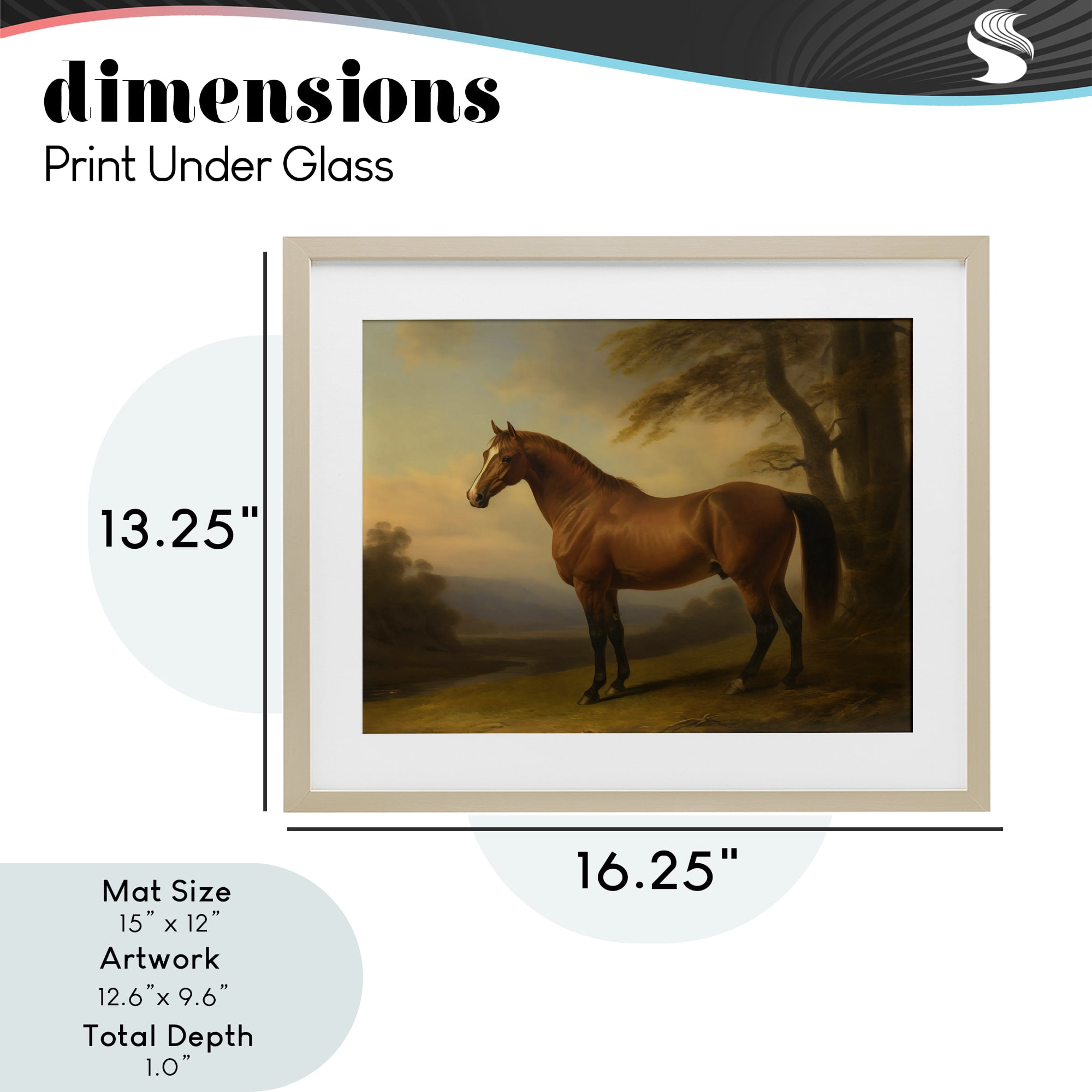 Stupell Industries Vintage Chestnut Horse Birch Framed Print Under Glass, design by Creative Studio