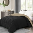 thumbnail image 3 of BedDecor 300 GSM 1Pcs Reversible Solid (Taupe-Black, Twin/Twin Xl) 100% Egyptian Cotton Base Down Alternative Comforter, 3 of 8