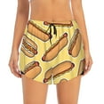 thumbnail image 2 of Gaeub Hot Dogs Print Women's Athletic Shorts,High Waisted Running Shorts,Pocket Sporty Short,Gym Elastic Workout Shorts-Small, 2 of 7