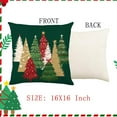 thumbnail image 2 of Green Christmas Throw Pillow Covers - 16 x 16 Inch Set of 2 - Red, White, Gold Colorful Christmas Trees - Xmas & Winter Holiday Decorative Pillow Covers - Cushion Cases for Sofa & Couch, 2 of 6