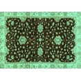 thumbnail image 1 of Ahgly Company Machine Washable Indoor Rectangle Oriental Turquoise Blue Traditional Area Rugs, 6' x 9', 1 of 4
