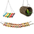 thumbnail image 2 of Flmtop 3Pcs Hammock Ladder Parrot Hamster Squirrel Play Toy Pet Bird Cage Hanging Decor Multicolor, 2 of 7