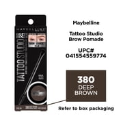 Maybelline Tattoo Studio Brow Pomade Long Lasting, Buildable, Eyebrow Makeup, Deep Brown, 0.11 oz