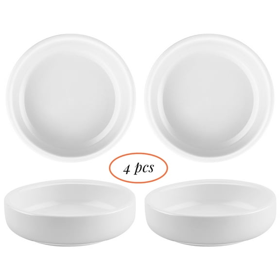 Gutsdoor 3.5" Sauce Dish Set of 4  Ceramic Soy Small Porcelain Side Dish White Seasoning Sauce Bowls Dinnerware Sets Sauce Serving Dishes