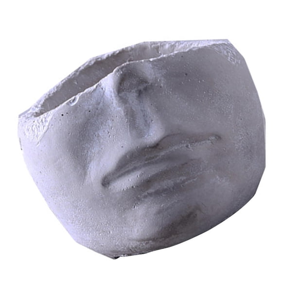 IFANLANDOR face planter pot white concrete abstract design storage container 1Pack