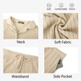 thumbnail image 5 of Weekease Pajama sets for Women Button up Tops Drawstring Pants Sleepwear Contrast Piping Fall Nightwear with Pockets, 5 of 7