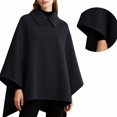 thumbnail image 3 of Women'S Poncho Sweater Wrap Topper Knitted Elegant Shawls Cape Evening Dresses for Fall Winter Black XL, 3 of 5