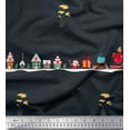 thumbnail image 1 of Soimoi polyester Crepe Fabric Santa,Gift Box & Tree Christmas Print Fabric by the Yard 42 Inch Wide, 1 of 1