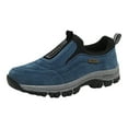 thumbnail image 4 of Dakaela Men's Slip on Hiking Shoes Outdoor Running Shoes Memory Foam Trail Sport Sneakers Blue 11.5, 4 of 5