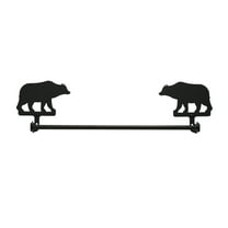 Village Wrought Iron Bear  Bath Accessories  - Towel Bar Small