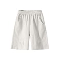 thumbnail image 2 of Amidoa Elastic Waist Girl Shorts Wide Leg With Pockets High Waisted Summer Casual Baggy Shorts,Gray,5-6 Years, 2 of 7
