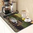 thumbnail image 4 of Coffee Mat for Countertops, Coffee Cup Wooden Sunrise Cafe Dish Drying Mat 2 Pcs for Kitchen Coffee Bar Accessories, Fit Under Coffee Maker Espresso Machine Dish Rack Hide Stain Rubber 12x19in, 4 of 6