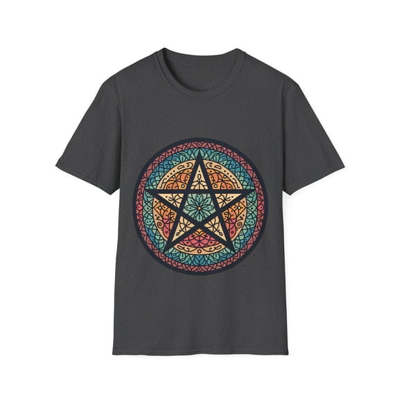 Pagan Pentagram Tee with Boho Vibe - Four Color Choices Available