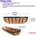 thumbnail image 2 of TRAHOO-Wall Planters 6 Pack, 24 Inch Wall Hanging Flower Planter for Outdoor, Deck Railing Boxes, Metal Window Flower Box with Coco Liners Horse Troughs Fence Balcony Rail Garden Herb Pot Porch Patio, 2 of 4