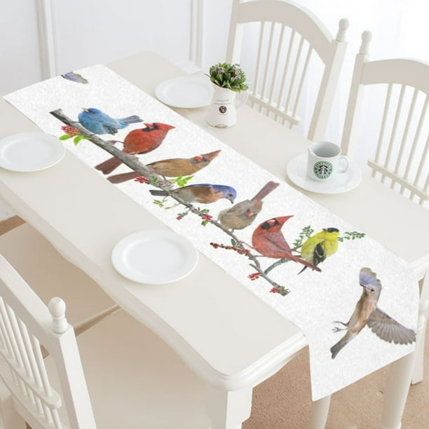 MYPOP Songbird Celebration Table Runner Placemat 16x72 inches, Bird